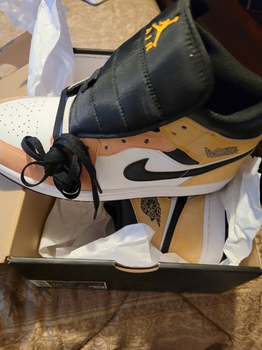 Nike Youth Air Jordan 1 Mid SE GS Shoes Flight Club Yellow Orang Size 10 men - 第 4/15 張圖片