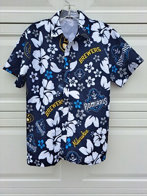 Milwaukee Brewers Admirals Hawaiian Shirt SGA 2/2/24 Sz Medium NWOT MLB  Baseball