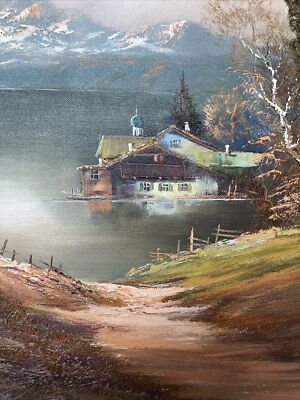 バブリーな額付き！あのHeinz Rossの絵画 ヘインズ ロス 壮大な景色