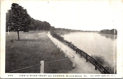 Postcard Circa 1908 River Front Common View Wilkes Barre Pennsylvania D64