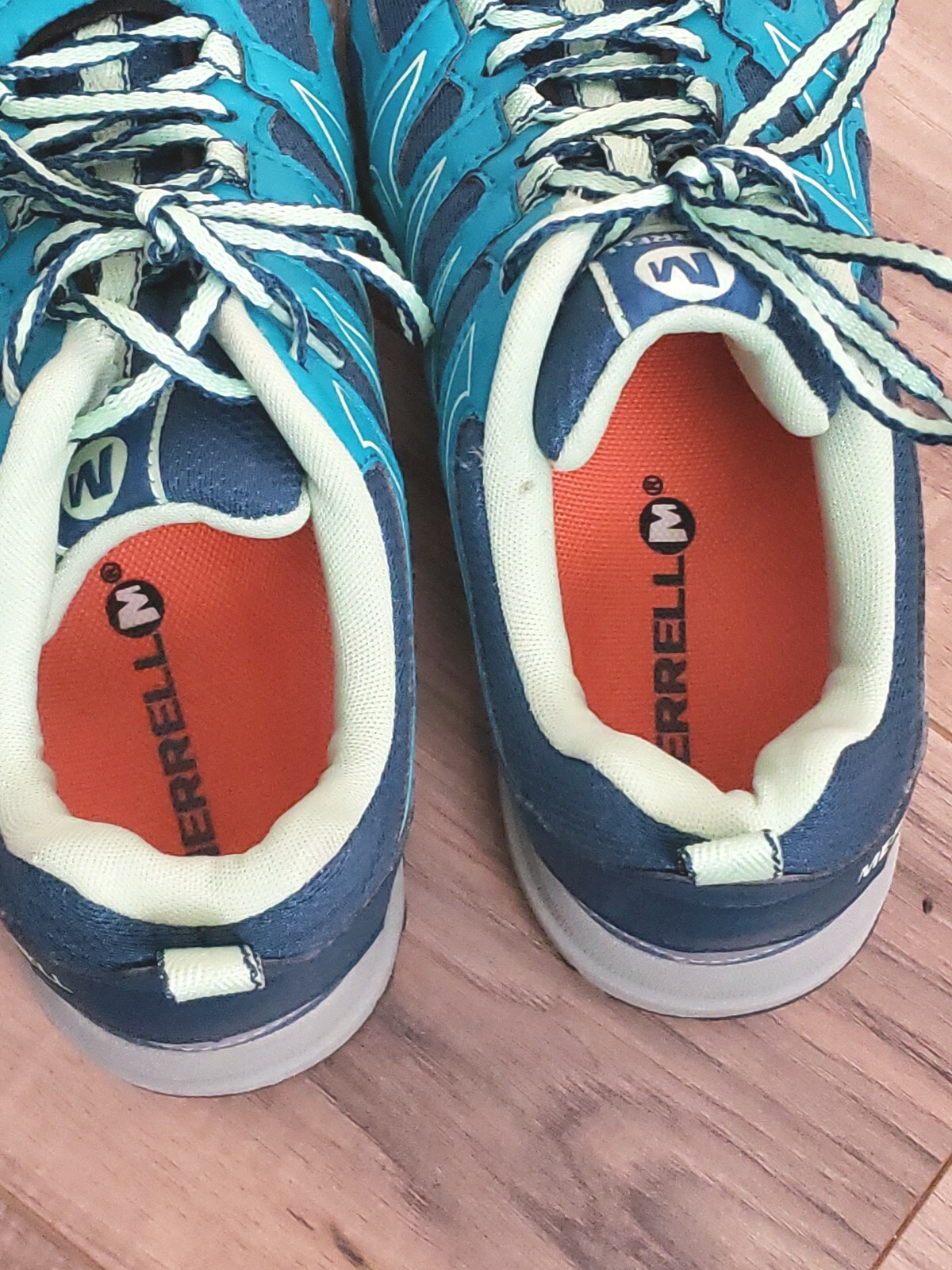 Merrell Women's Size 9 Paradise Blue Green Hiking Trail Running Outdoor Shoes