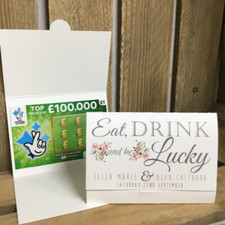 Custom Scratch Card Wallets. Personalised Wedding Favour Idea Lottery Favors