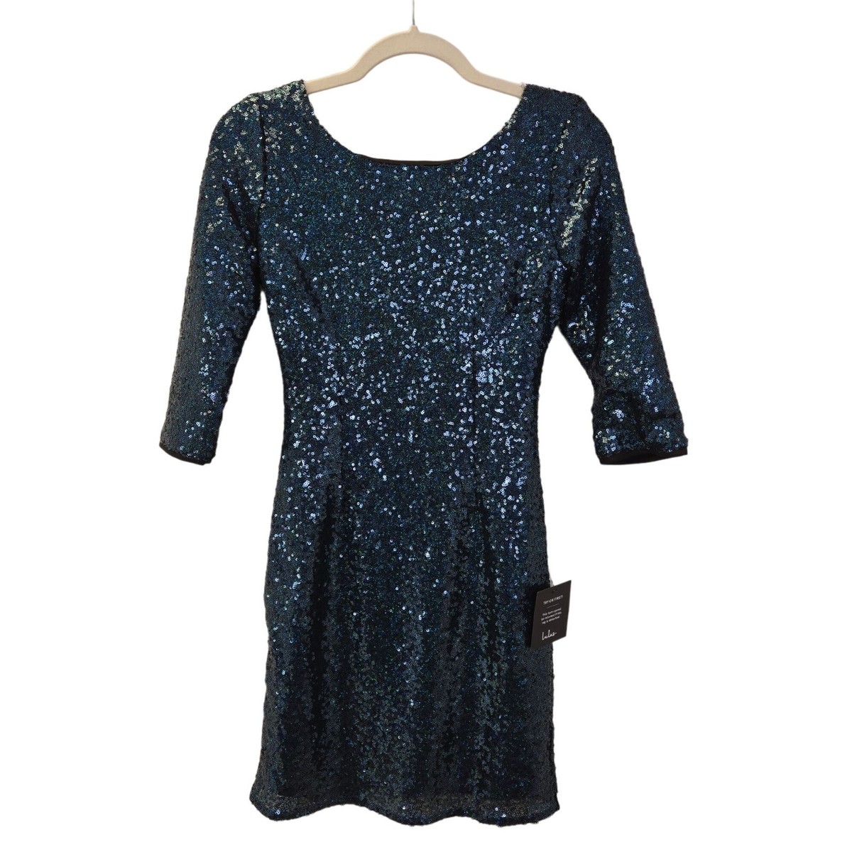 knee length dresses for ladies Linen Knit Scoop Back Mini Dress Dark Red L main image 0