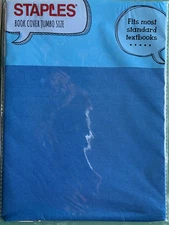NEW Staples Jumbo Size Stretch Book Cover Blue