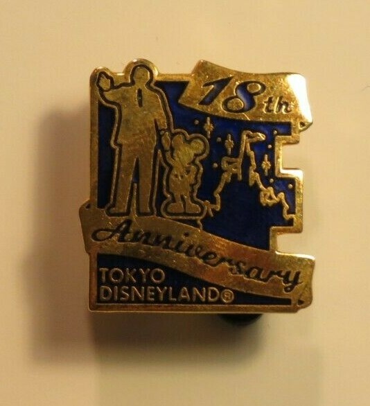 DISNEY TDL TOKYO 18TH ANNIVERSARY WALT MICKEY MOUSE STATUE APRIL 15TH 2001 PIN