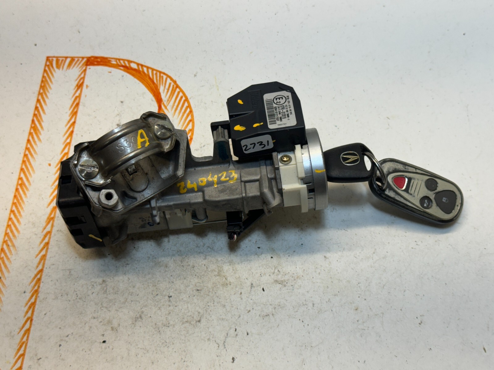2004-2005 ACURA TL IGNITION SWITCH LOCK W/KEY & IMMOBILIZER OEM 39730-SDA-A110-M