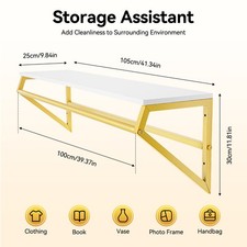 Wall Mounted Garment Rack Hanging Clothes Rack Stand  with Top Shelf Heavy Duty