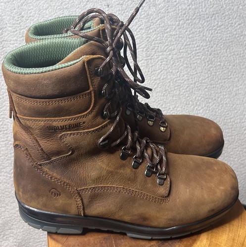 Wolverine W03295 8” DuraShock Boots Men’s Steel Toe Brown Leather 11.5EW - Picture 10 of 15