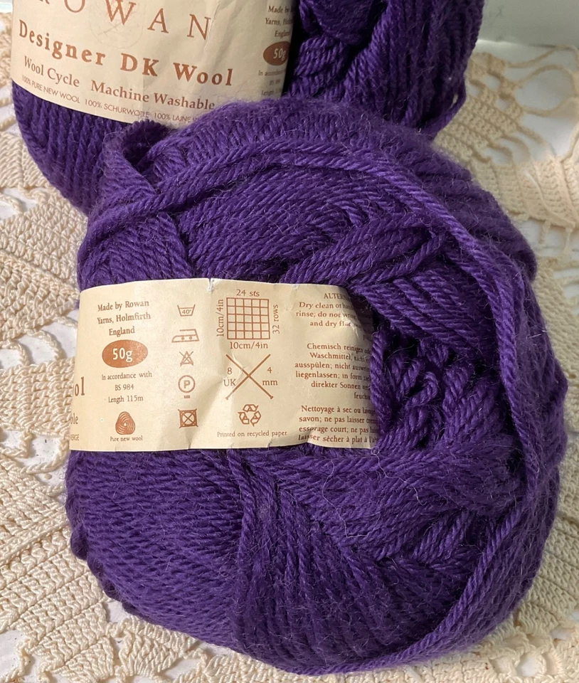 Rowan Designer DK Wool Yarn Lot of 2 Purple 687 Washable New Pure New Wool - Image 3 of 4
