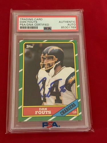 DAN FOUTS CHARGERS 1986 TOPPS HOF SIGNED AUTO PSA AUTHENTIC