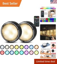Dimmable Wireless LED Puck Lights with Remote - Perfect for Cabinets Shelves
