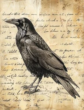 The Raven #6 | A4 Mulberry Rice Paper | Paper for Decoupage | Halloween