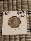 1963  (Silver) Washington Quarter Type B Reverse FS - 901