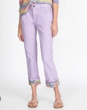 Johnny Was Reina Boyfriend Jean 28 NWT Lilac MSRP 278.00
