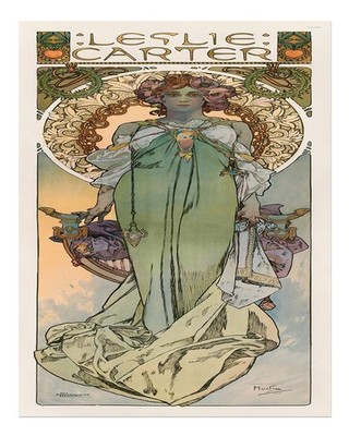 Jugendstil Wandbild Poster von Alphonse Mucha Premium Qualität