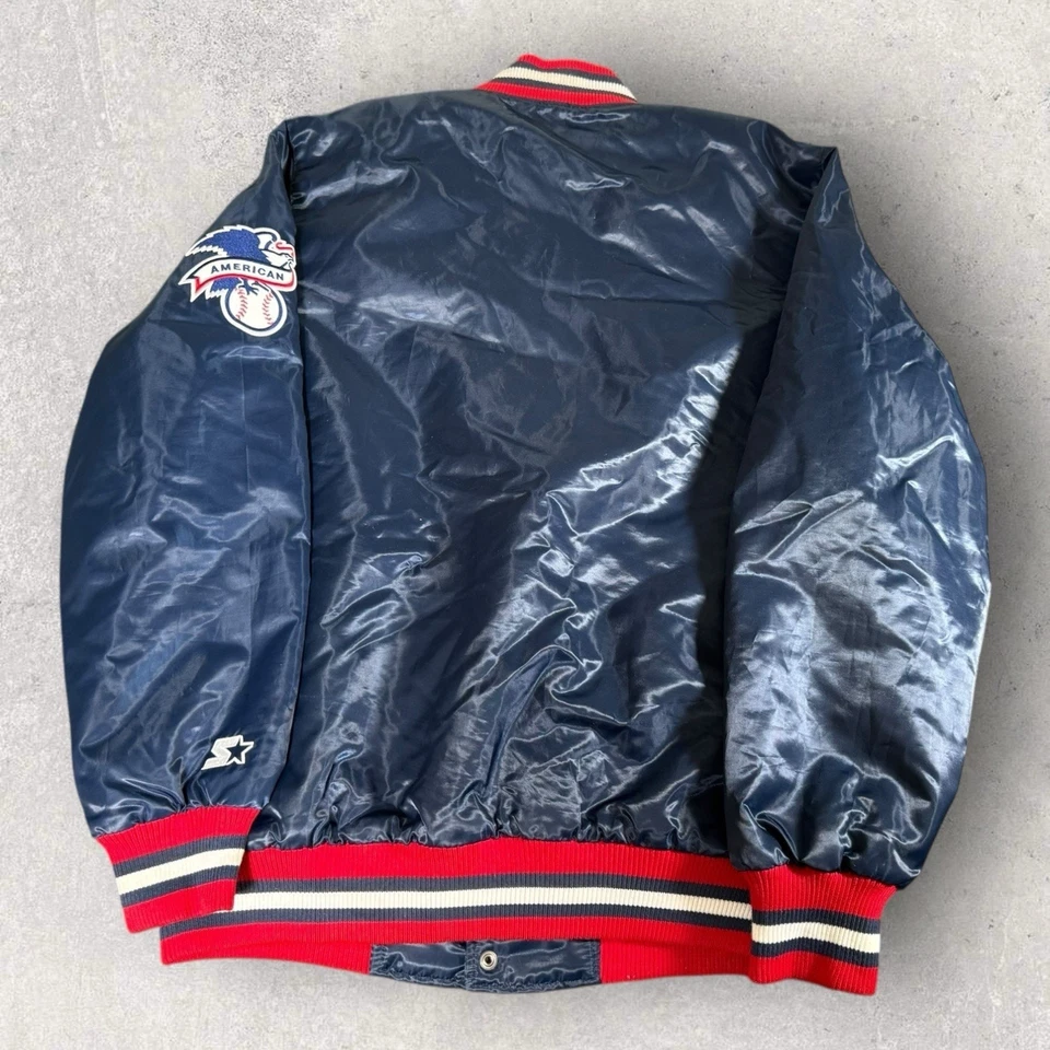 Chicago White Sox Throwback Satin Navy Blue Starter Jacket Men’s Size L - Image 2 of 4