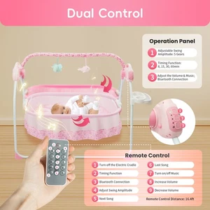 Berceau électrique Bluetooth Baby Swing Bassine Rocking Lit bébé portable!