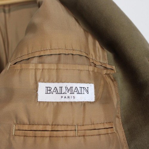 Vintage Balmain Paris Khaki Brown Cotton Overcoat - Picture 4 of 5