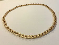 Vintage Pearlescent Disc Flower Necklace Long Cream Beaded Statement Jewelry 33”