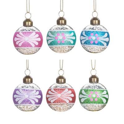 Weihnachtsdeko 6er Set hängende Vintage handbemalte Kugeln Sass & Belle