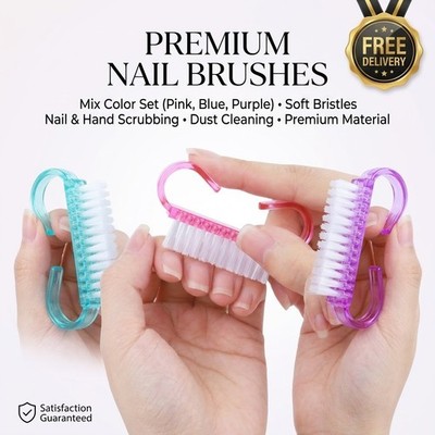 Nail Brushes Mix Color Nail Hand Scrubbing Cleaning Brush Dust Soft Cleaner