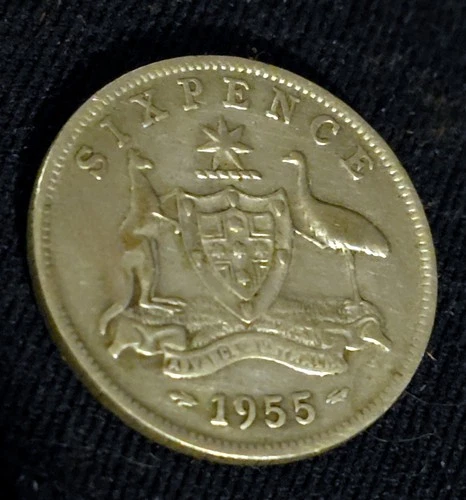 Photo of a 1955 Australia Sixpence from an eBay listing that sold on Jul 10, 2026