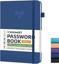 Password Book with Alphabetical Tabs, Hardcover Password Keeper, Saving Log In