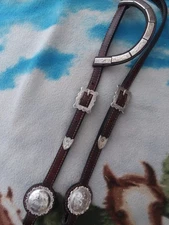 Vintage unique single ear sterling headstall for various western disciplines