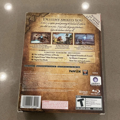 Prince of Persia Limited Edition PlayStation 3 PS3 Complete CIB Slipcover Bonus - Picture 12 of 14