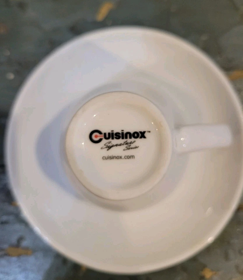 Cuisinox Signature Series conjunto de 4 xícaras e pires para café expresso, porcelana branca - Imagem 4 de 4