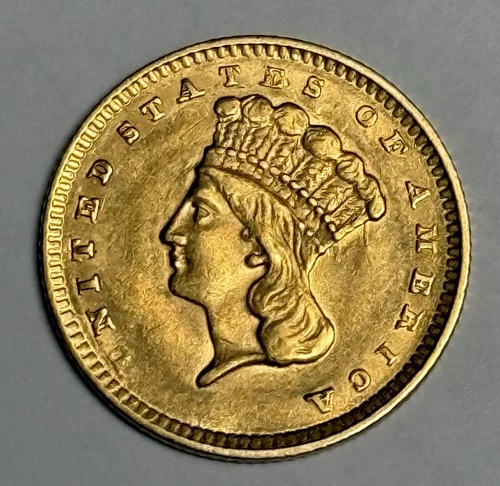 AU+ 1856 Indian Head Gold Dollar (all original!) U.S. $1 Type 3 Coin ‘Upright 5’