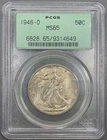 1946-D PCGS MS65 Walking Liberty Half Dollar 50c - Old Green Holder OGH