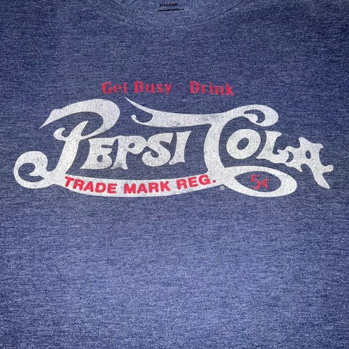 Camisa Pepsi Cola para Hombre Azul Mediano Blanco Inteligente Retro Camisa Clásica Obtén Ocupado Bebida - Imagen 2 de 7