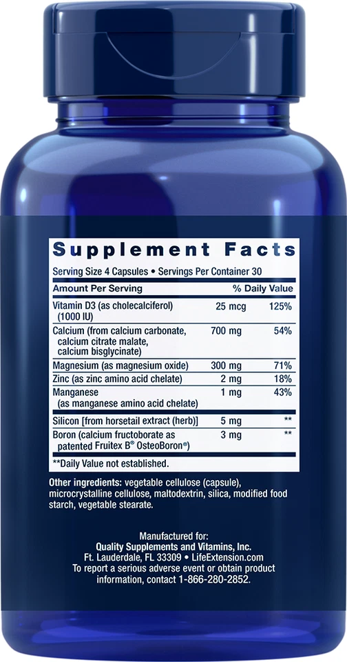 Life Extension Bone Restore 120 Cápsulas - Magnesio/Aminoácido/D3/TRAACS Foto 2 de 2