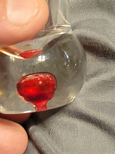 Di Amore Handblown Cordial Shot Glasses Fluted Red Bubble 3 1/2" Set Of 2 - Picture 4 of 9