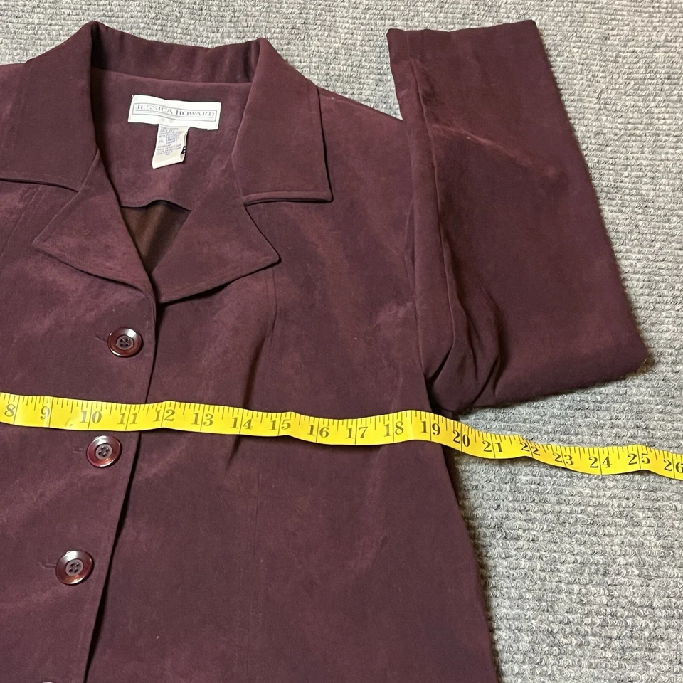 Винтажный 90 куртка женщин размер 16 XL красный кнопка спереди длинным рукавом - Изображение 4 из 4