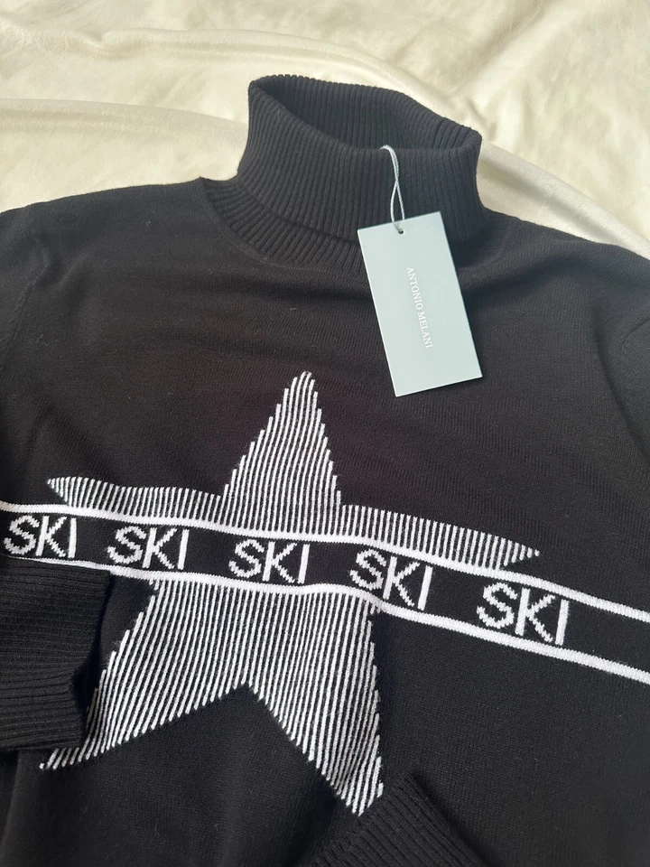 Suéter Tejido Estrella SKI Perfect Antonio Melani Active Negro/Blanco sXL NUEVO CON ETIQUETAS Foto 3 de 4