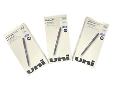 3 Boxes of 12 = 36 Uni-Ball Onyx Roller Ball Pens 0.5mm Blue Ink Matte Barrel