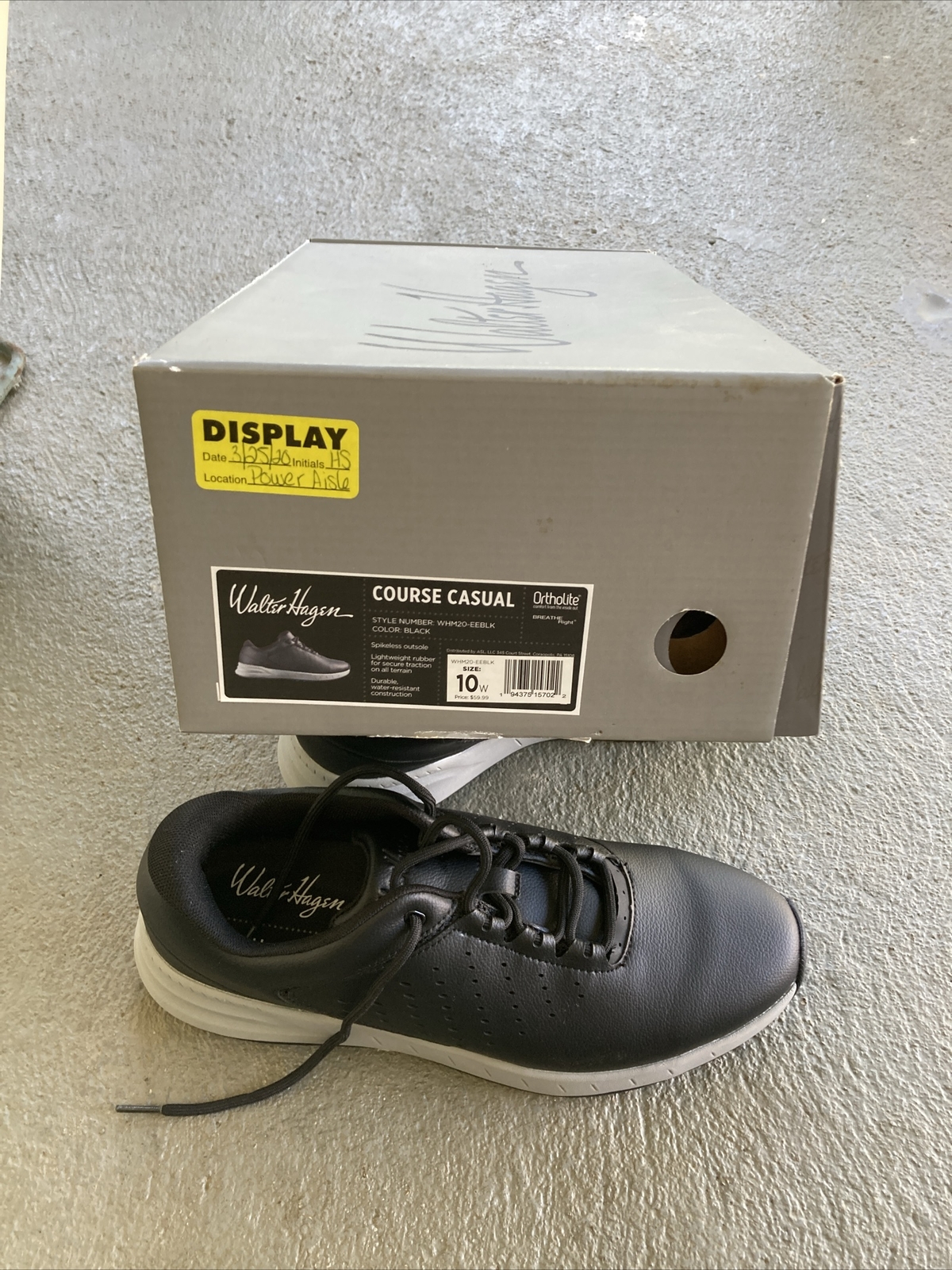 New Walter Hagen Golf Shoes Men's SZ 10W Black Leather Ortholite Course eBay