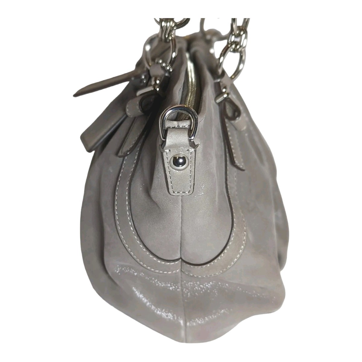COACH , Gray Leather Shoulder Bag Purse J1293-F22563 Soft