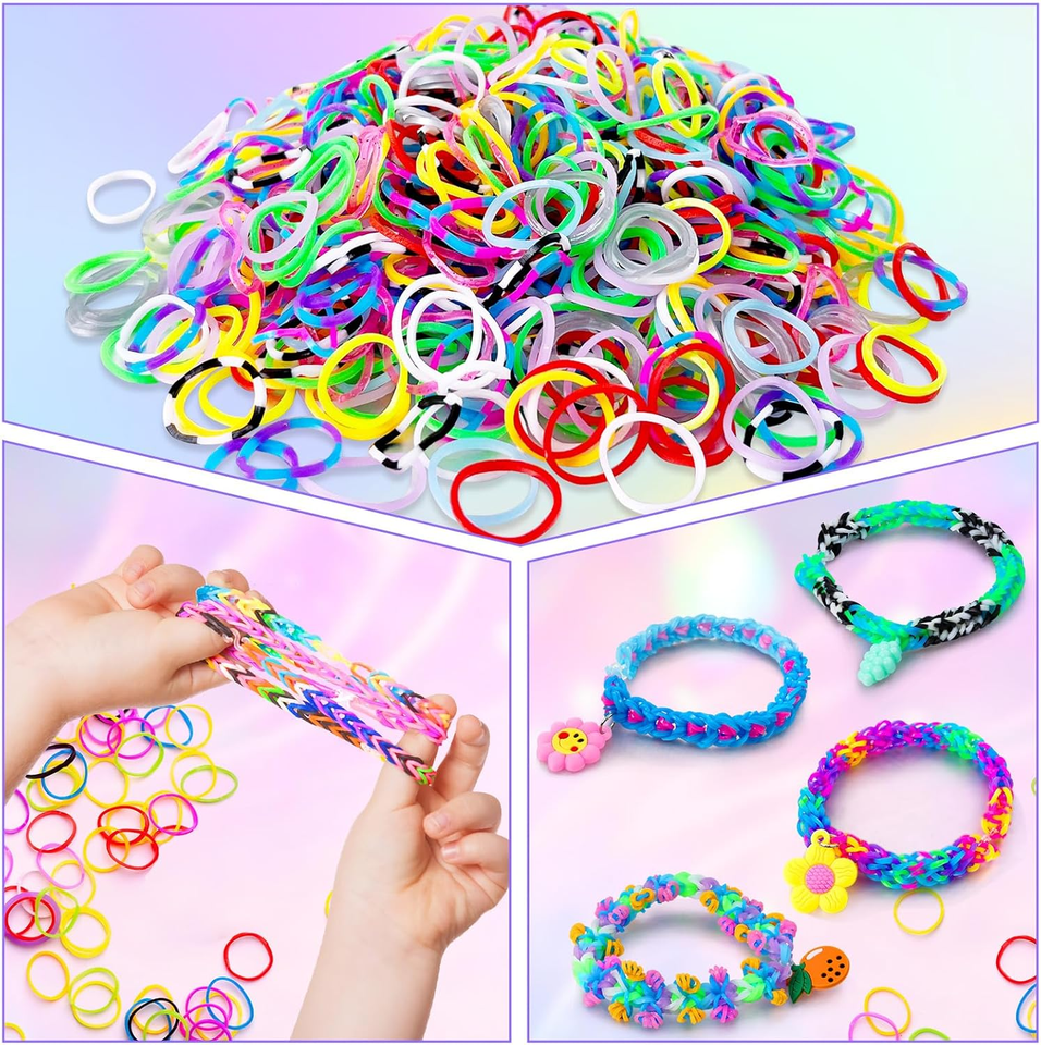 5100 Rubber Band Refill Kit, 24 Colors Rubber Band Making Kit for Kids