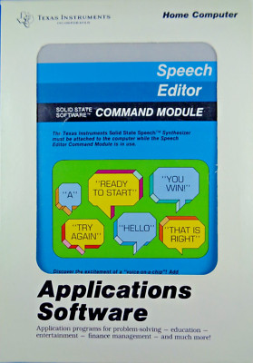 TI-99/4A -- SPEECH EDITOR (PHM3011 - CARTRIDGE - CIB)