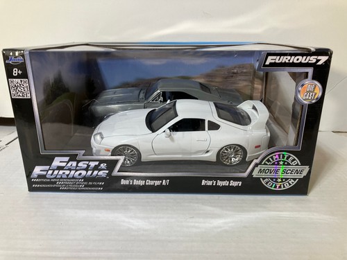 Fast & Furious 7 Movie Scene Brian's Toyota Supra Doms Dodge Charger Jada READ - Picture 2 of 14