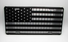 American Tactical Flag 3d Embossed Vibrant Brushed Metal Car License Plate