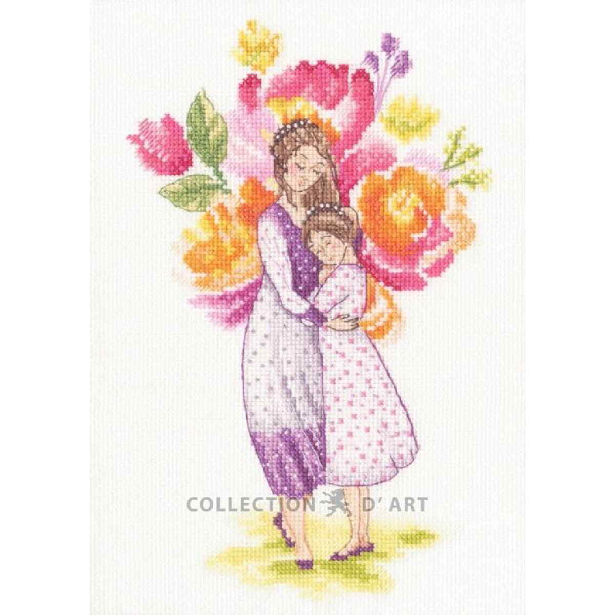 RTO counted cross stitch kit ""When you are by my side. Mother"", 15,5x24cm, DIY