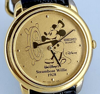 SEIKO LIMITED EDITION DISNEY MICKEY MOUSE STEAMBOAT WILLIE WATCH w