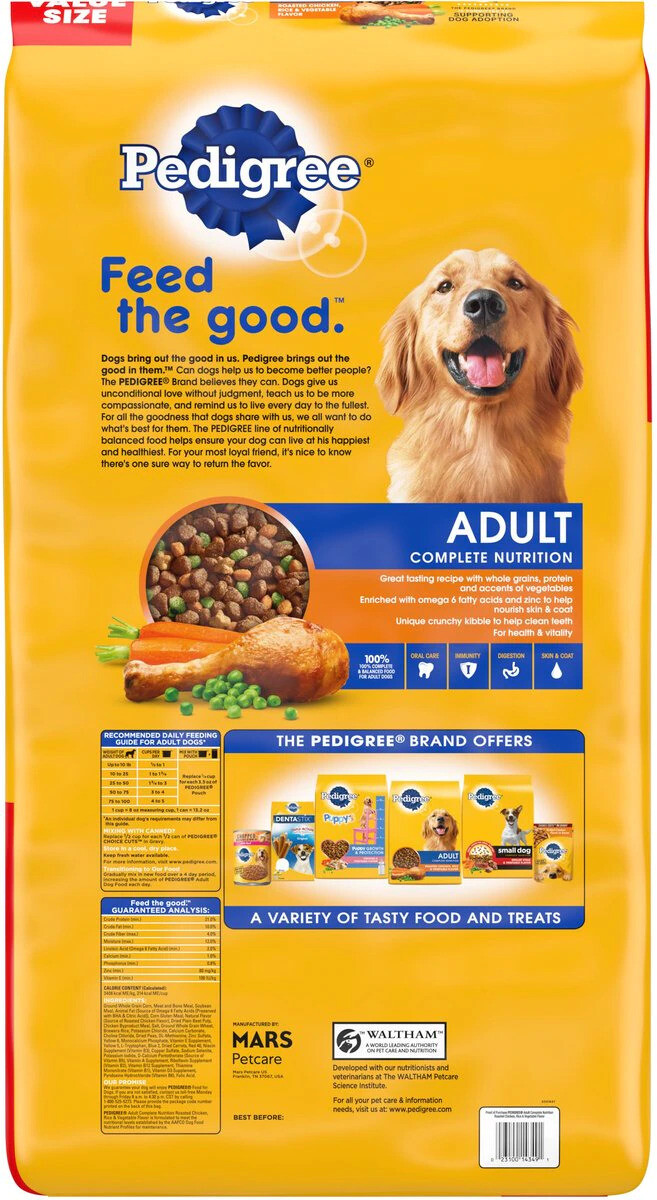 Pedigree Complete Nutrition Roasted Chicken Rice & Vegetable Adult Dry