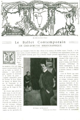 Altes Dokument Das zeitgenössische Ballett M Serge De Diaghilew 1912 aus Zeitschrift