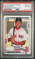 2021 Bowman Chrome Miguel Bleis Refractor /499 PSA 10 Gem Mint Red Sox Ref