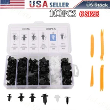 Fastener Clips Kit For Trim Panel Bumper Fender Retainers Assorted Sizes 100PCS